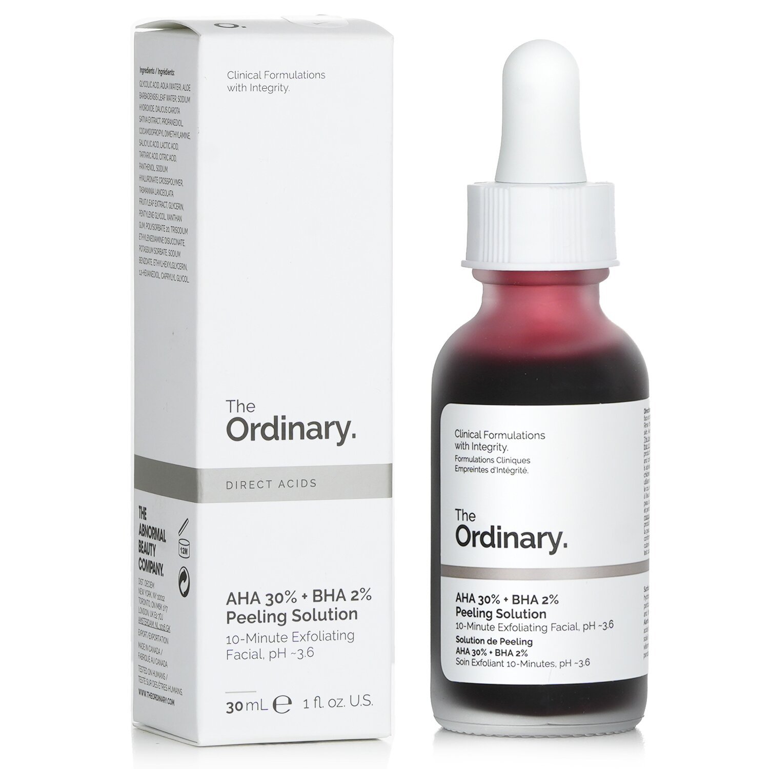 The Ordinary-AHA 30% + BHA 2% High-Strength Peeling Solution for Brightening 30mL